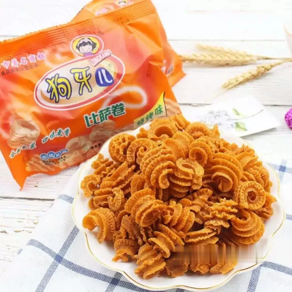 狗牙儿  比萨卷锅巴烧烤味8090后儿时怀旧零食休闲膨化香脆小吃食