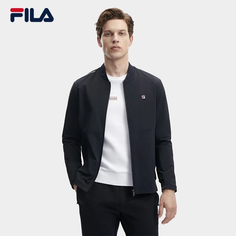 Fila/斐乐外套男子秋季商务休闲防风梭织运动长袖上衣F11M341704F