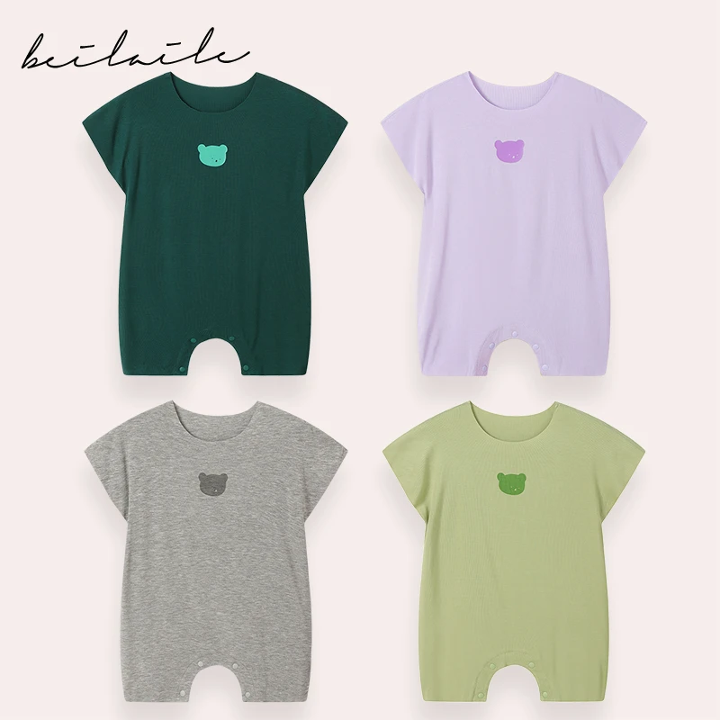 【优可丝】新生婴儿童装哈衣爬服连体衣服薄款宝宝哈衣爬服