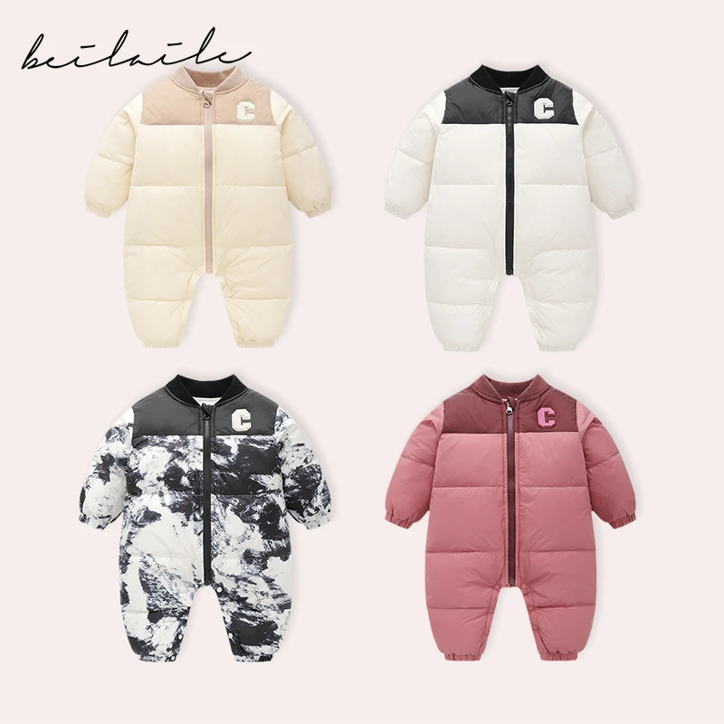 【羽绒连体】【杜邦三防】婴儿童连体衣服宝宝羽绒拜年秋冬连体