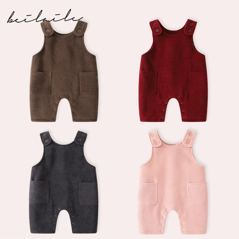 【加绒背带裤】卡通背带裤婴儿童男童宝宝小童女童连体衣服