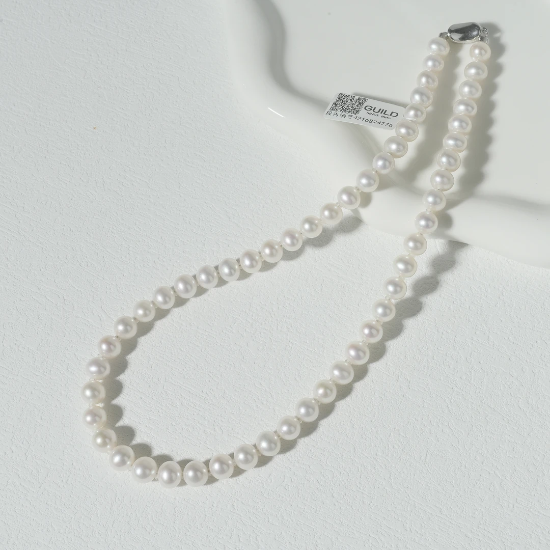 【船长甄选】 淡水 无核 欧若拉 经典百搭珍珠妈妈链 7-8mm S925银