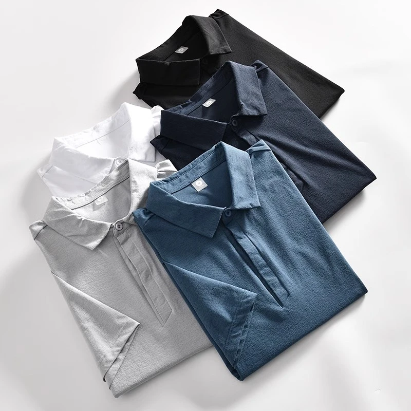 夏季男士polo衫短袖简约纯色翻领T恤商务休闲日系工装速干打底衫