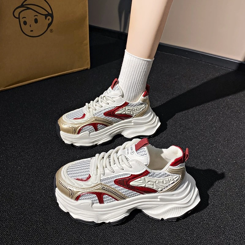 2024新款女鞋老爹网面厚底百搭春季时尚透气网红夏季潮流ins韩版