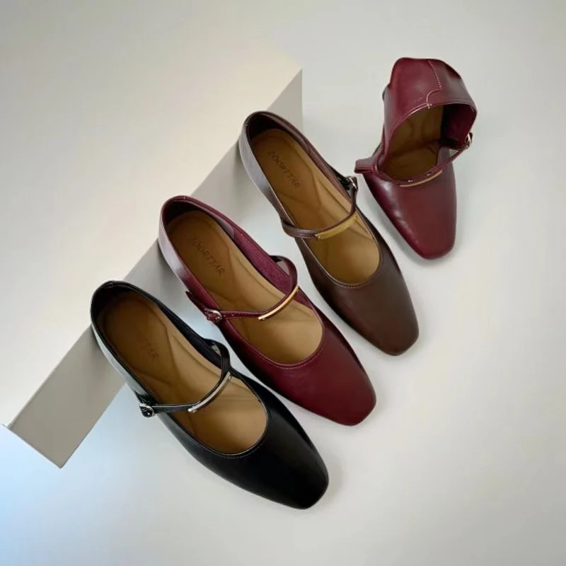 ［ZOORTTAR］法式玛丽珍新款软底软面浅口气质百搭平底单鞋女883529