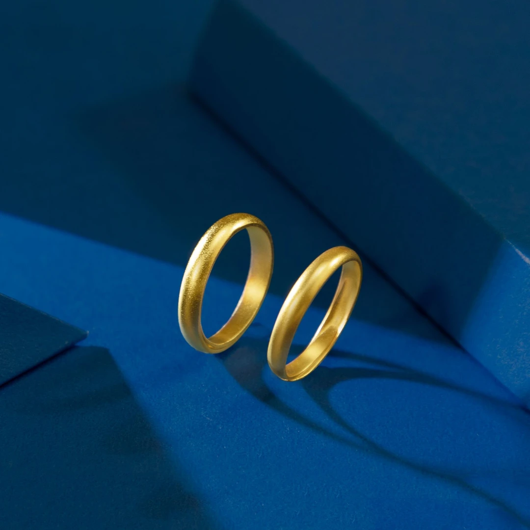 足银戒指 气质情侣素圈对戒 泥鳅背古法素圈戒指女款时尚百搭简约