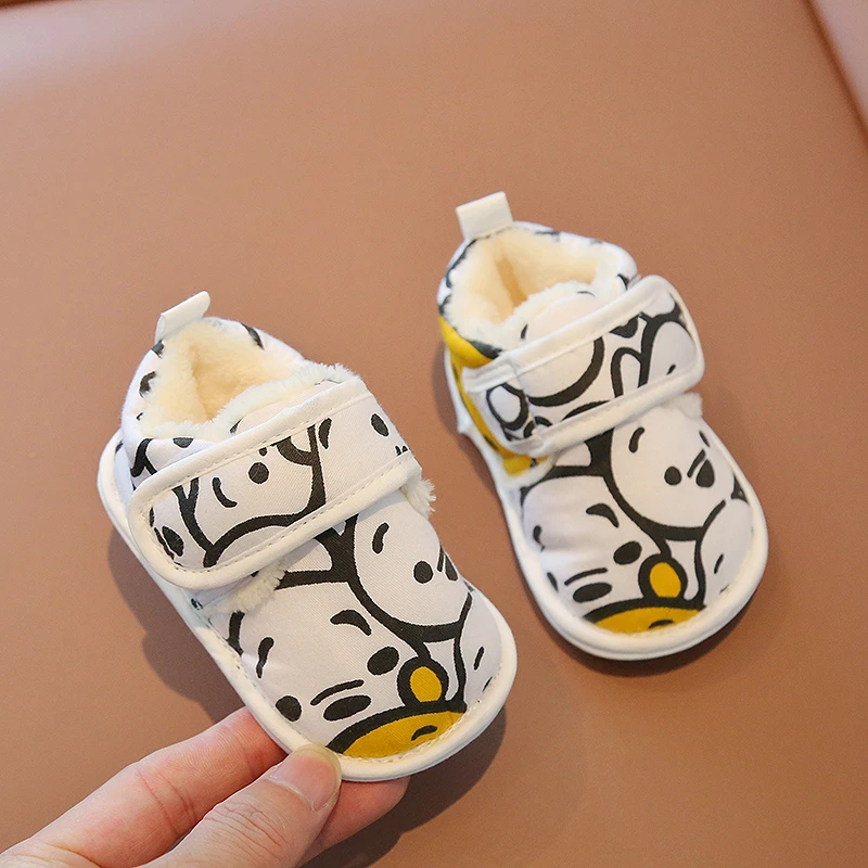 秋冬季婴儿棉鞋卡通6到12个月婴幼儿学步前鞋加厚保暖鞋宝宝布鞋8