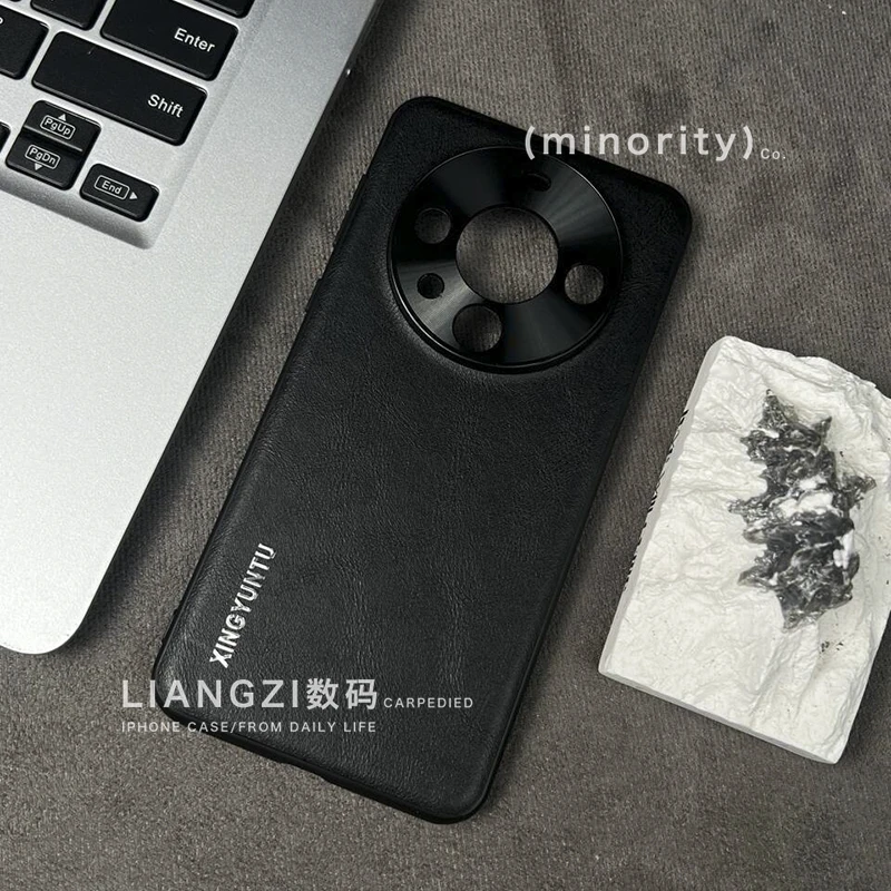 适用金属素皮纹华为mate60pro手机壳全包mate50/40/30防摔保护套