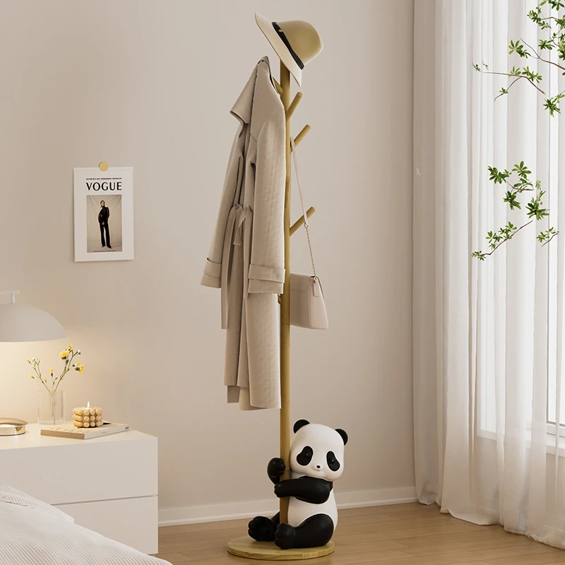 B05落地熊猫衣帽架摆件收纳