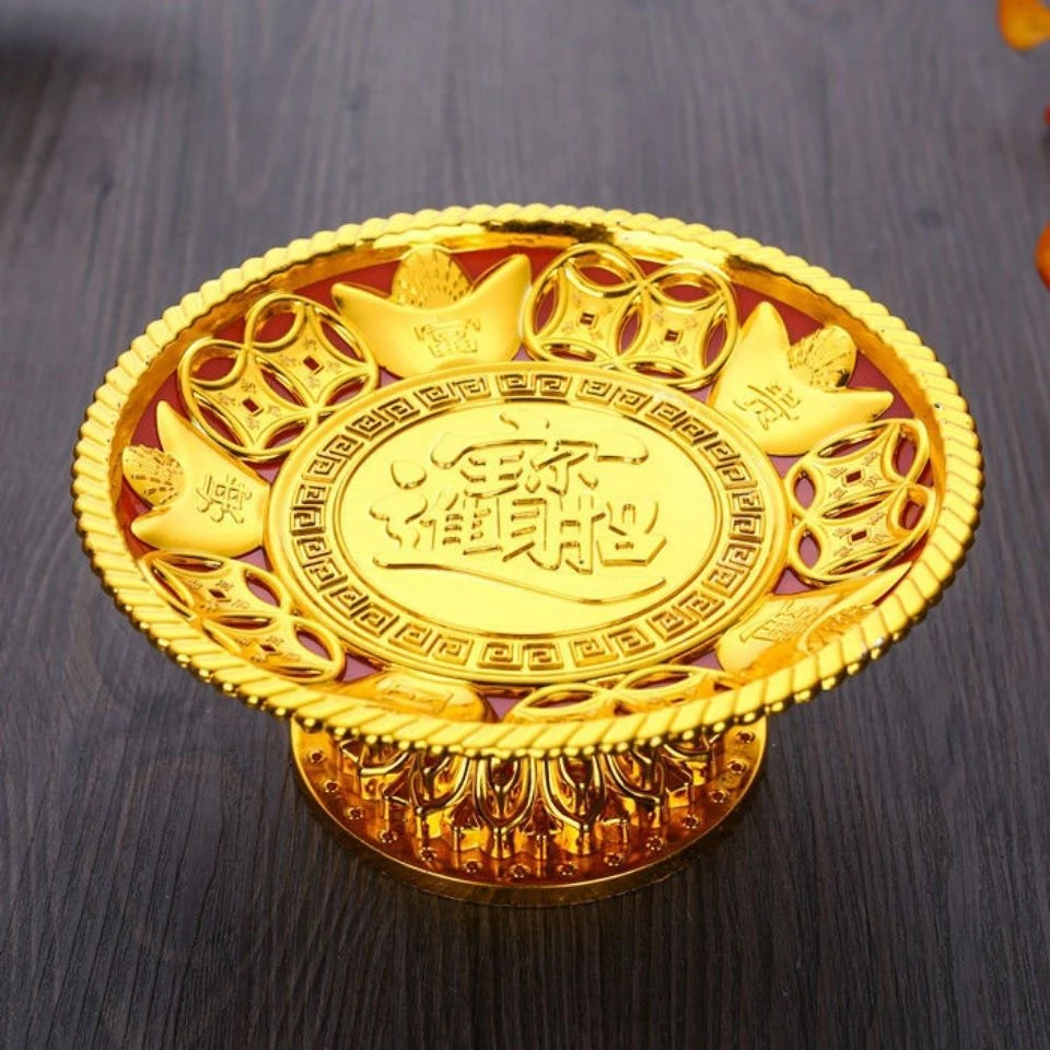 仿合金水果供盘塑料水果盘供佛供奉佛具用品家用供果盘财神莲花盘