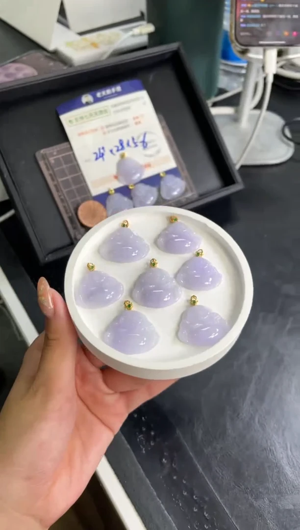 【闪购商品】翡翠挂件18K金镶嵌翡翠佛公004配绳/多样性发其一ZBCP