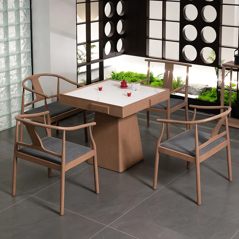 现代酒店手游桌民宿麻将桌会所轻奢掼蛋桌售楼处样板间实木洽谈桌