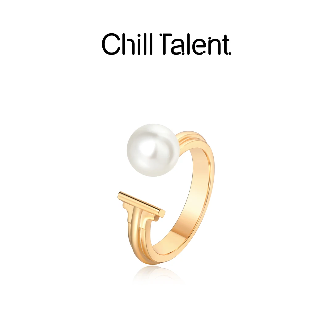 chill talent 铜合金仿珍珠戒指 【明星同款】取静戒指气质轻奢