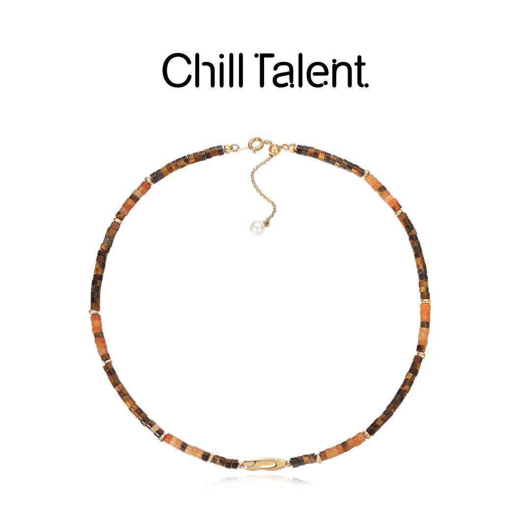 chill talent 铜合金吊坠 【明星同款】虎眼旺旺项链美拉德度假风