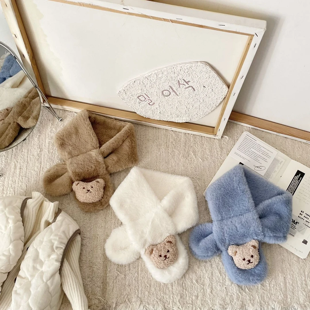 【粉丝福利】婴儿围巾冬季保暖可爱儿童毛绒围脖秋季宝宝卡通围巾