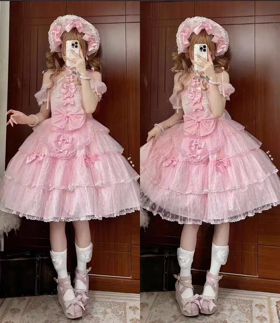 【现货】艾莉尔jsk/op纯色古早doll感大小姐lolita优雅飞鸟集连衣裙