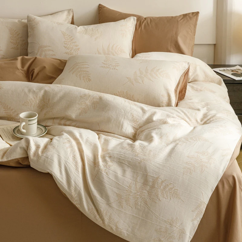 A类纯棉三层纱床上四件套全棉水洗棉轻奢高端床品床单被套三件套2