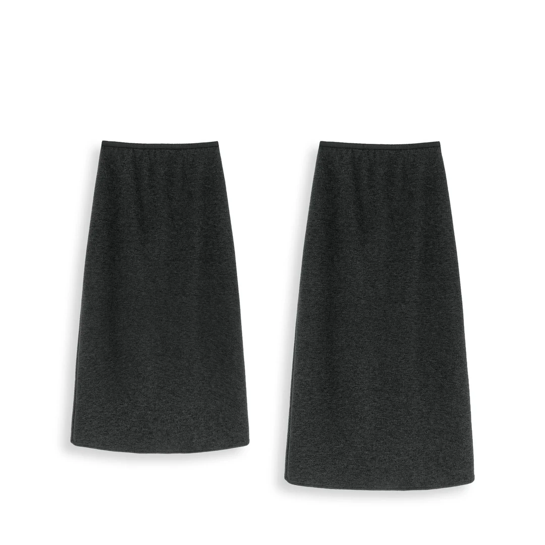 开衩纸片裙~醋酸绵羊毛柔软垂顺显瘦简约半身裙8920-2百搭