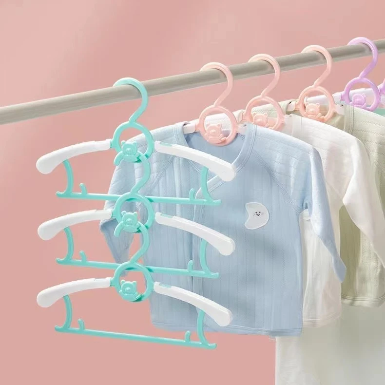 【8个装福利款】宝宝晾衣架新生儿晾衣架子伸缩家用挂衣可爱小孩