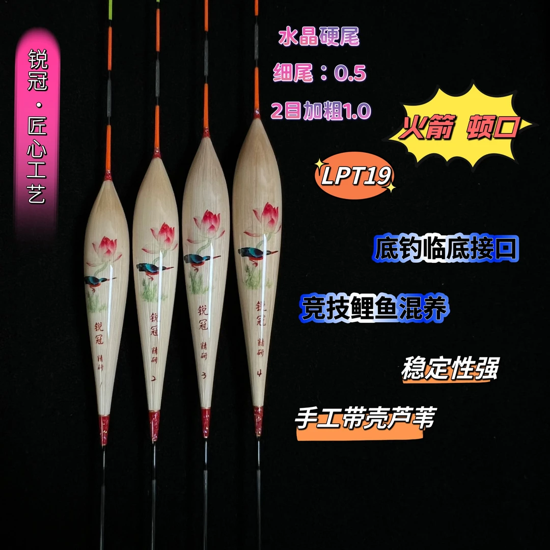 锐冠LP-T19带壳芦苇高灵敏野钓综合鱼漂黑坑鲤鱼浮漂