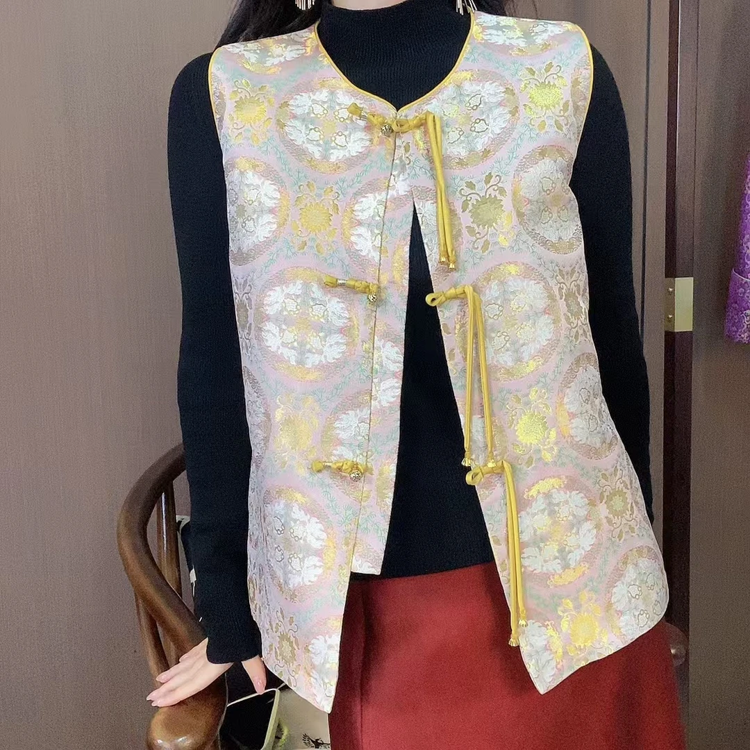 真丝服饰秒拍链接桑蚕丝香云纱新中式宋锦云锦提花中国风二号链接