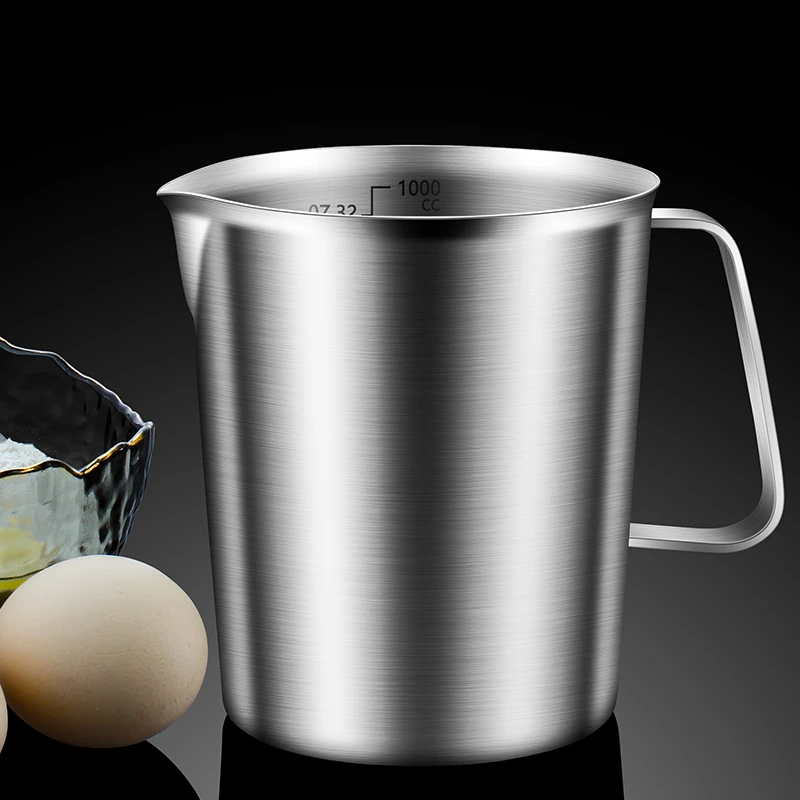 304不锈钢量杯带刻度大容量烘焙奶茶店专用商用大号计量杯拉花杯