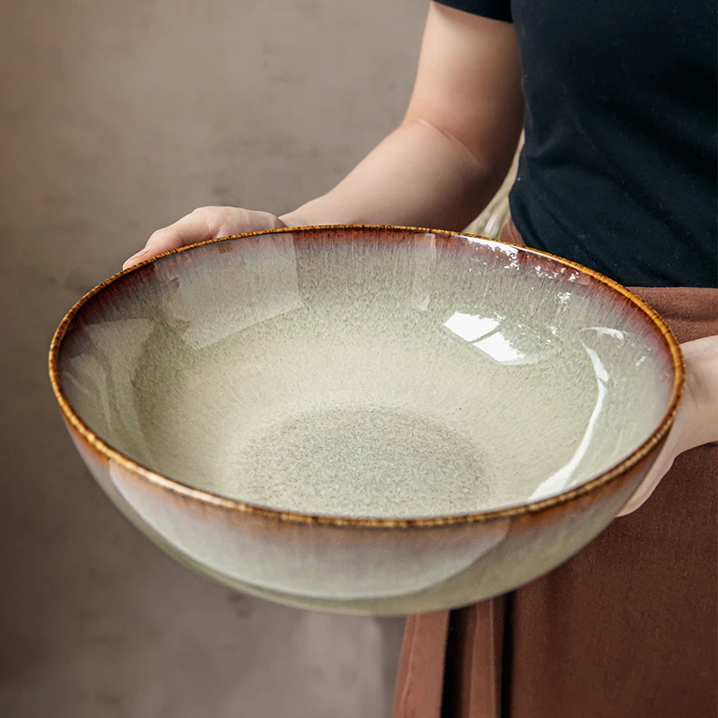 小悠家〖特大加厚大碗〗9.5英寸大号汤碗厚实陶瓷汤盆家用面条碗