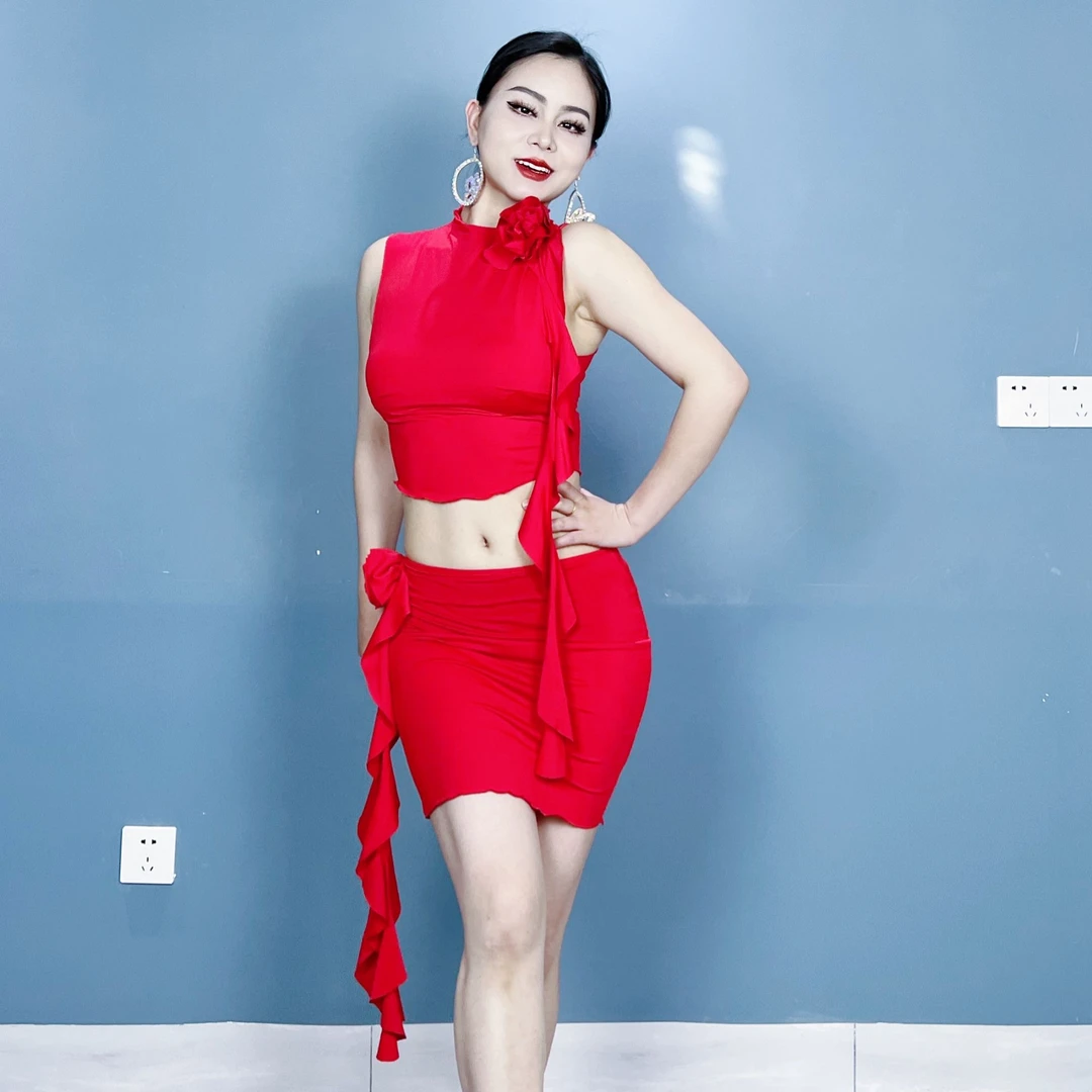 尼罗河之约肚皮舞新款短款练功服显瘦东方舞包臀短裙夏季初学者服