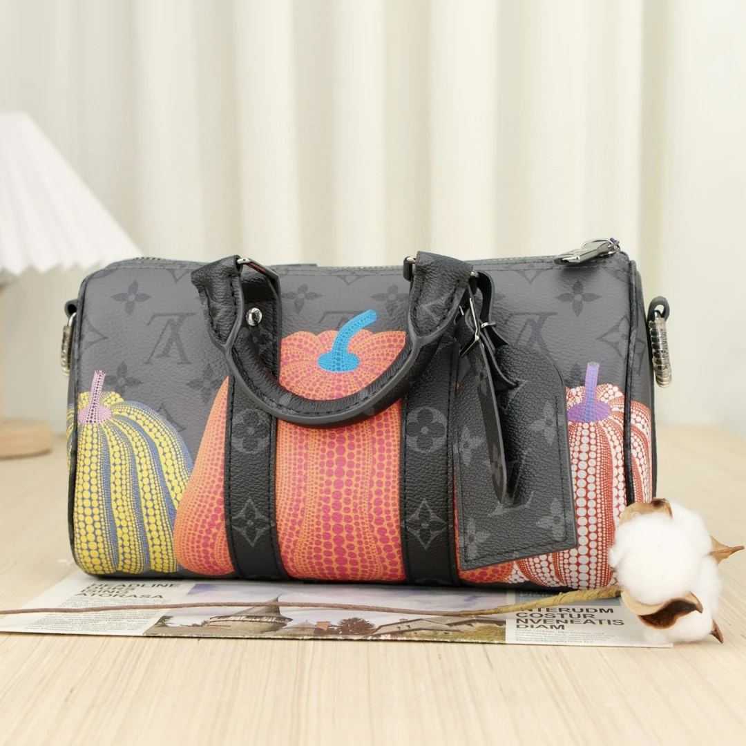 LV x Yayoi Kusama草间弥生联名南瓜系列keepall 25单肩斜挎包