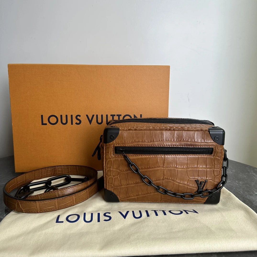 Louis Vuitton路易威登 Mini Soft Trunk 棕色稀有鳄鱼皮小盒子包