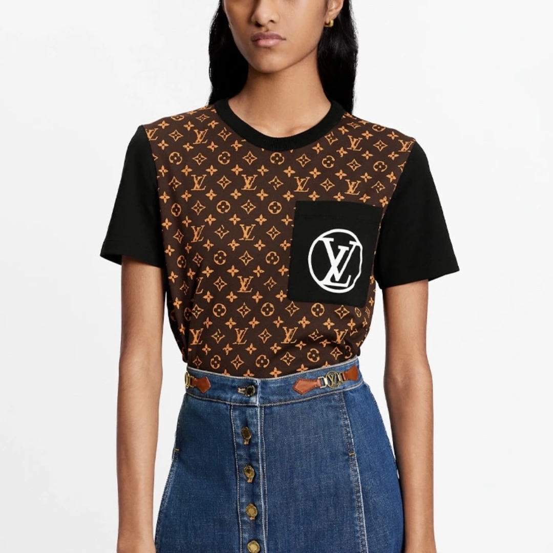 4773/LOUIS VUITTON Monogram棕色满印LogoT恤/S码/99新/无洗标/