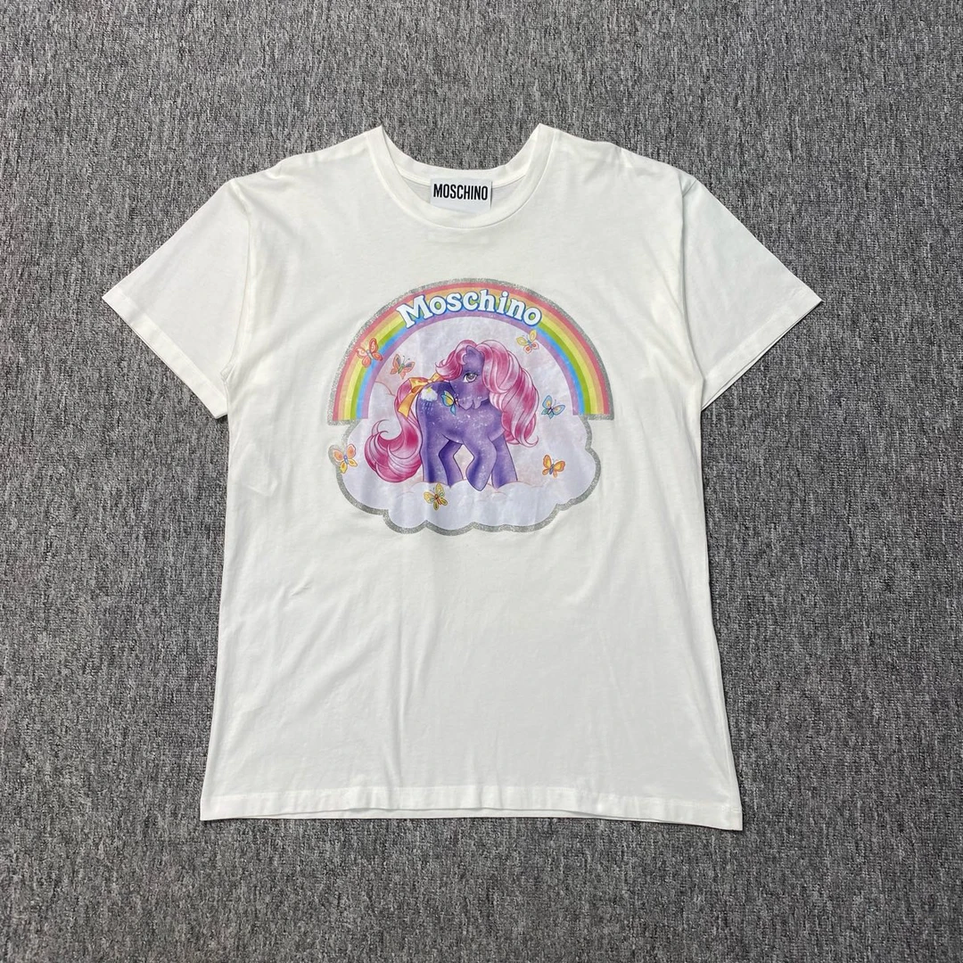 99新 MOSCHINO 小马印花短袖/XS码/95新/54619