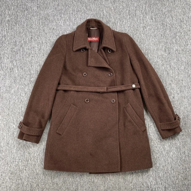 MaxMara咖色长款大衣/36码/98新/2409/W51653