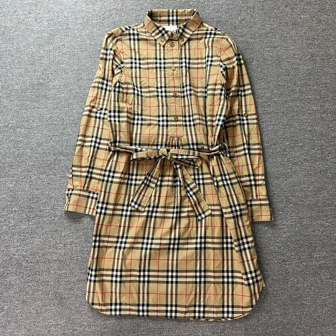 CD JS Burberry复古格纹系腰带连衣裙/42码/99新/公价8900/15602