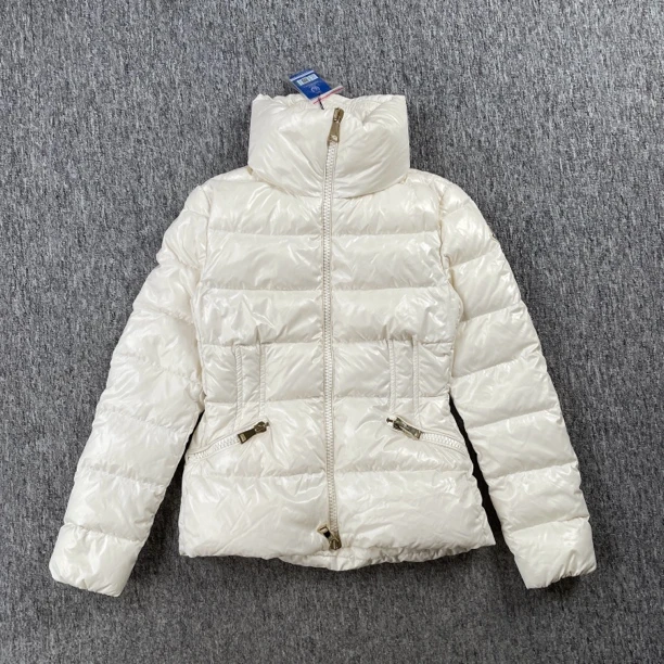 4874/JS Moncler米白色立领合身羽绒服/0码/99新