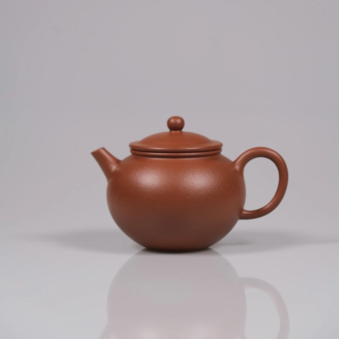 泽物  美院陶手杨凯 小圆珠 朱泥 110cc 师承吴云峰全手工紫砂壶