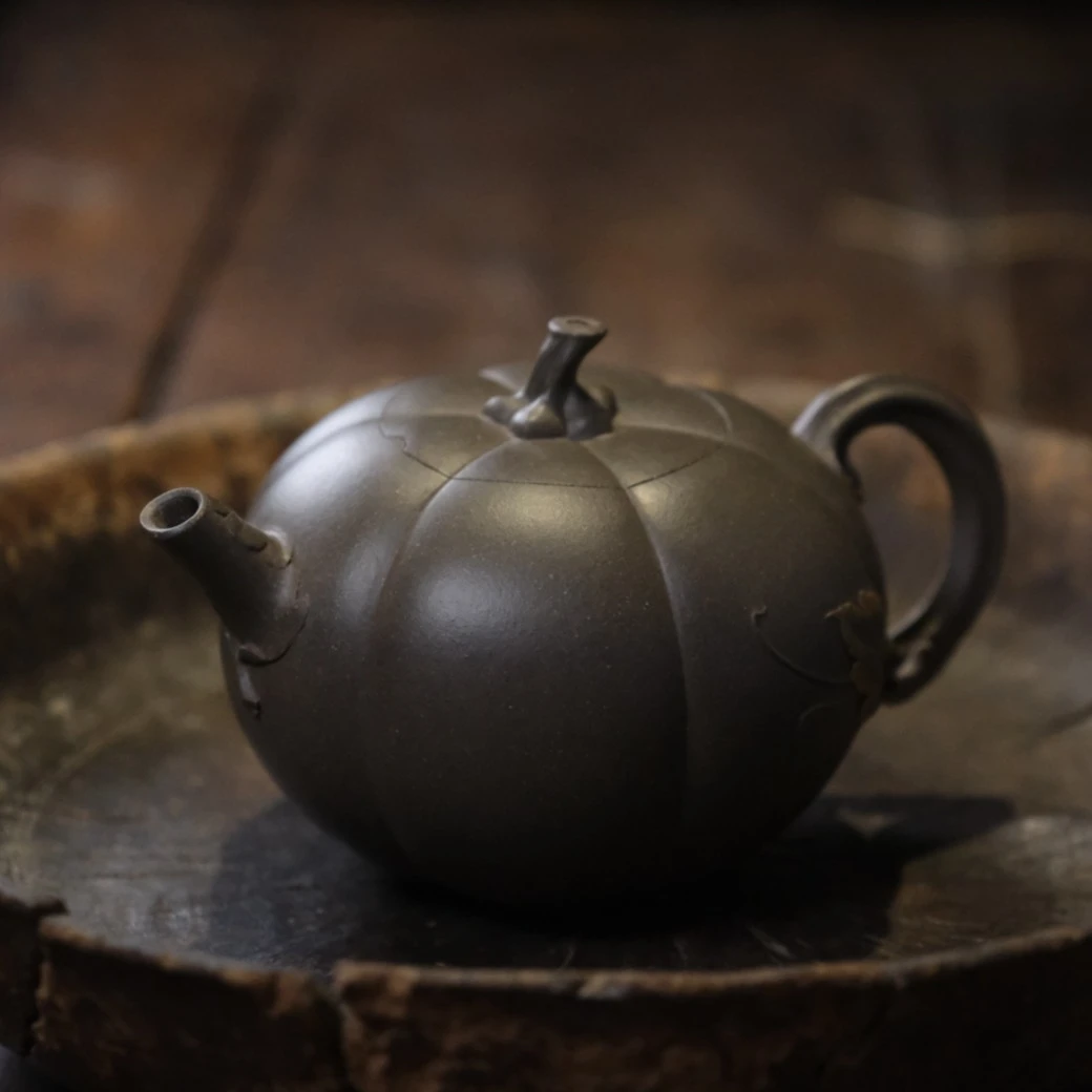 顾云峰老师全手工  紫砂壶 宝儿瓜 南瓜王子 清段泥   200c茶壶