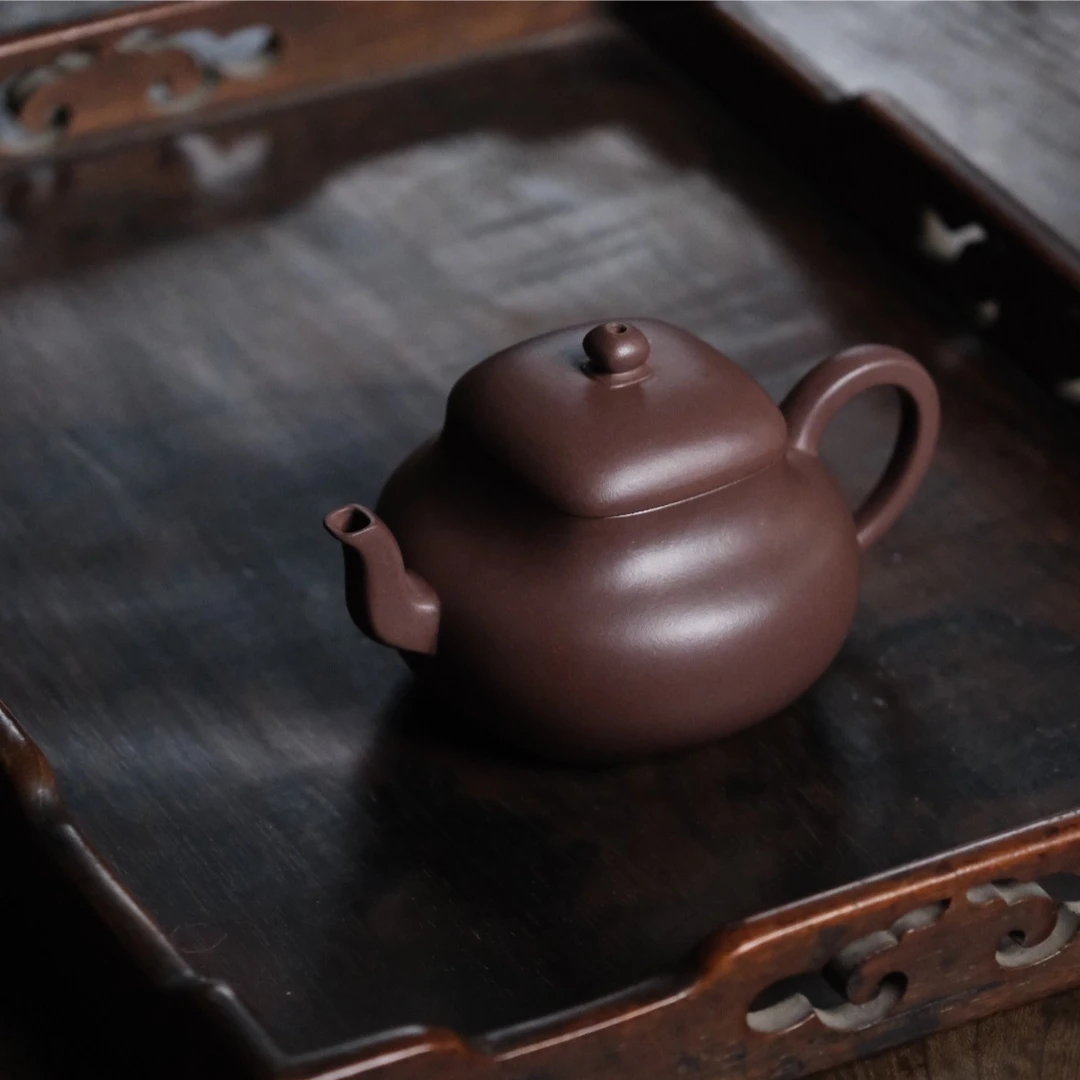 四方君德老紫泥150cc顾占明全手工紫砂壶师承吴云峰宜兴紫砂壶