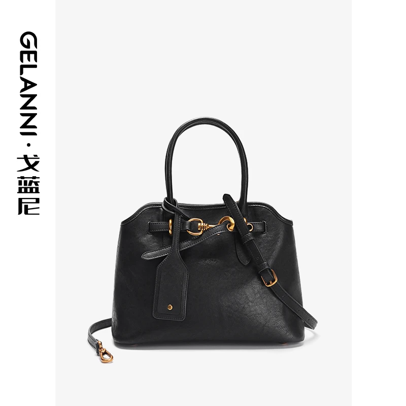 GELANNI高定时尚创意单肩包百搭黑色通勤斜挎包