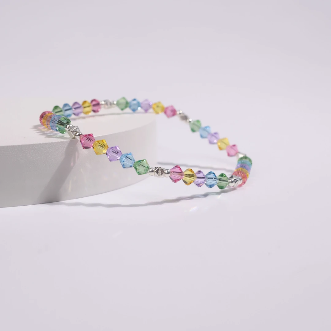 925银仿水晶手链 【桃玺悦珠宝A10-005】S925碎银加彩钻手链