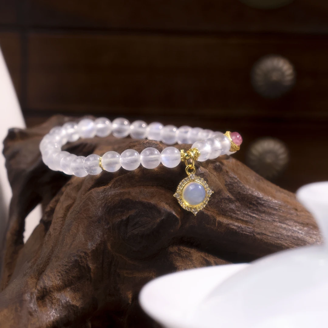 【桃鑫鑫珠宝C8-273】天然白月光手串多样性发货发其一颜色微差