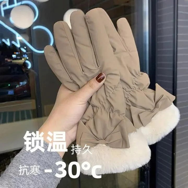 乌市发货新疆包邮手套女冬季加厚加绒骑车防寒可触屏女士冬天骑行
