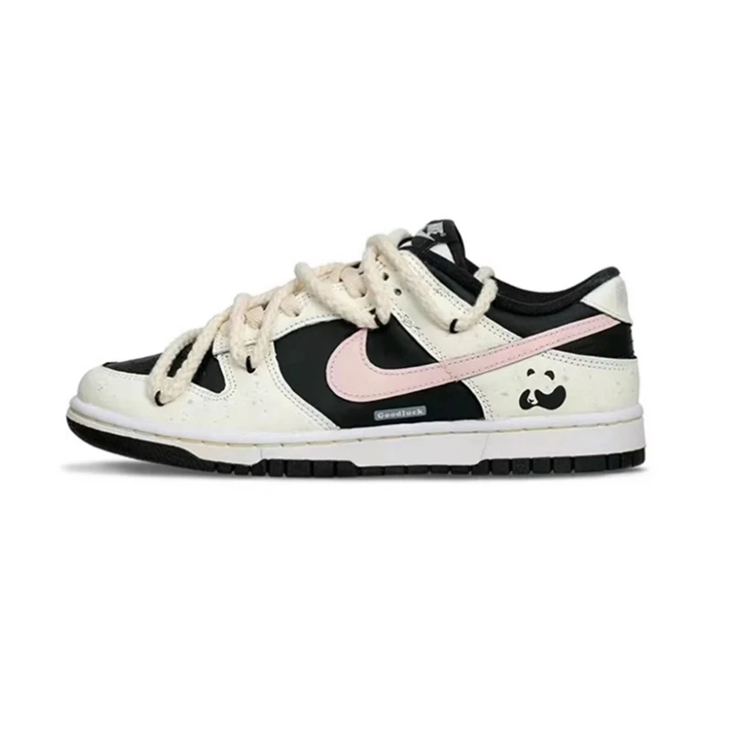 NIKE/耐克球鞋定制DunkLow小熊猫桃桃乌龙户外泼墨中国风解构板鞋
