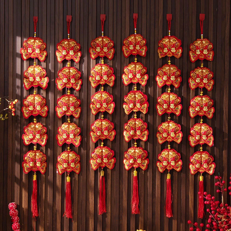 2025新年过年春节蛇年乔迁新居装饰场景布置客厅鞭炮辣椒串小挂件