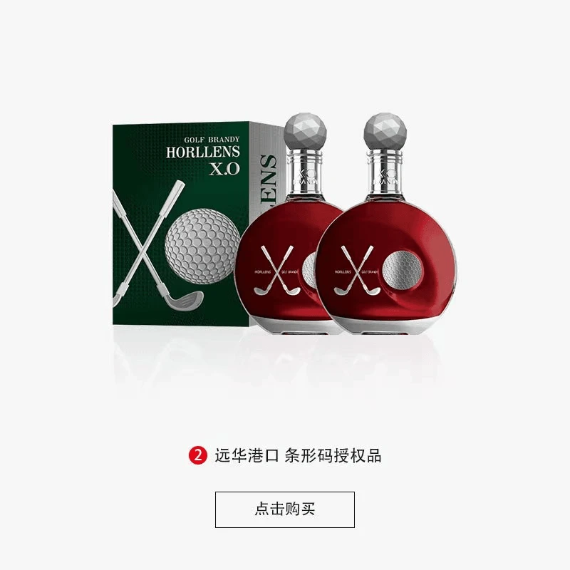 法国进口 豪崙狮高尔夫 X.O白兰地 40度700ml*2瓶