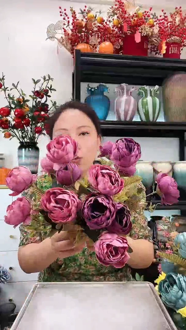 【闪购商品】2束仿真玫瑰花干花家居摆件