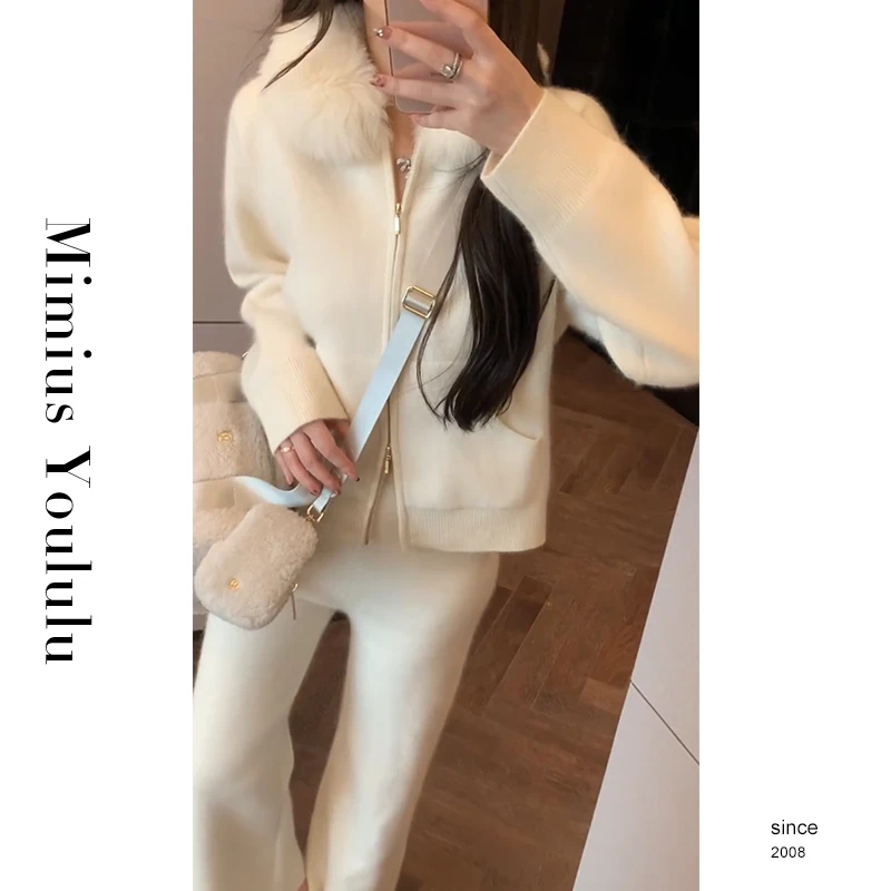 【mimius】喵喵  温柔风毛领软糯针织衫 WF10129