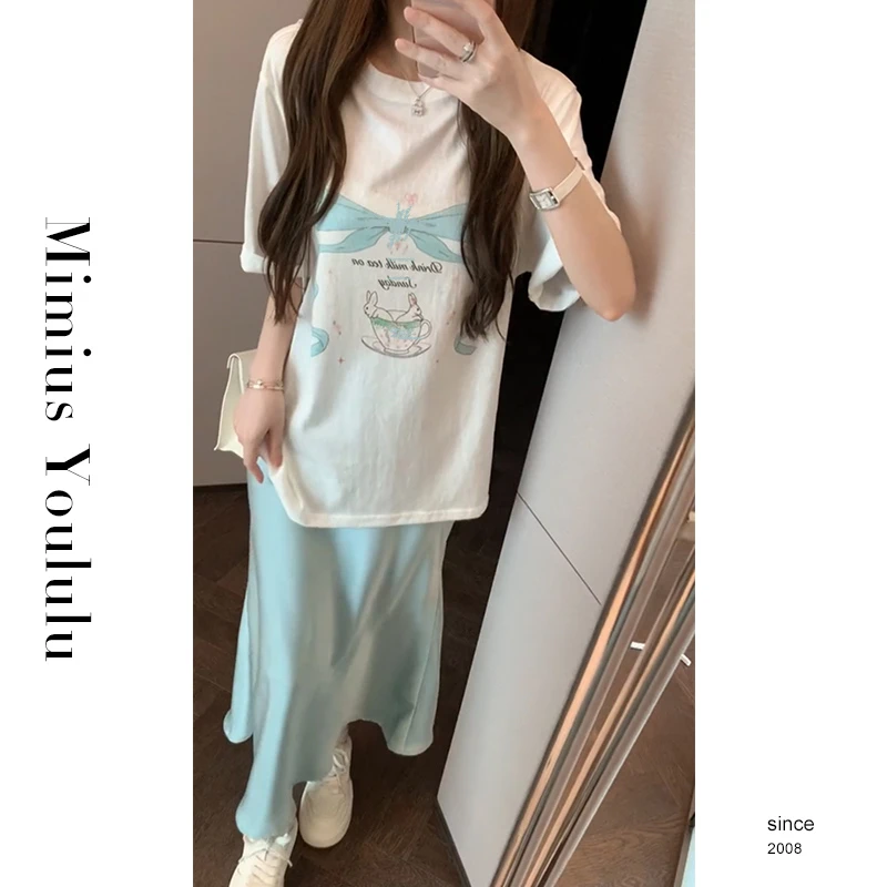 【mimius】橘子蝴蝶结兔兔宽松圆领清凉短袖 F05230