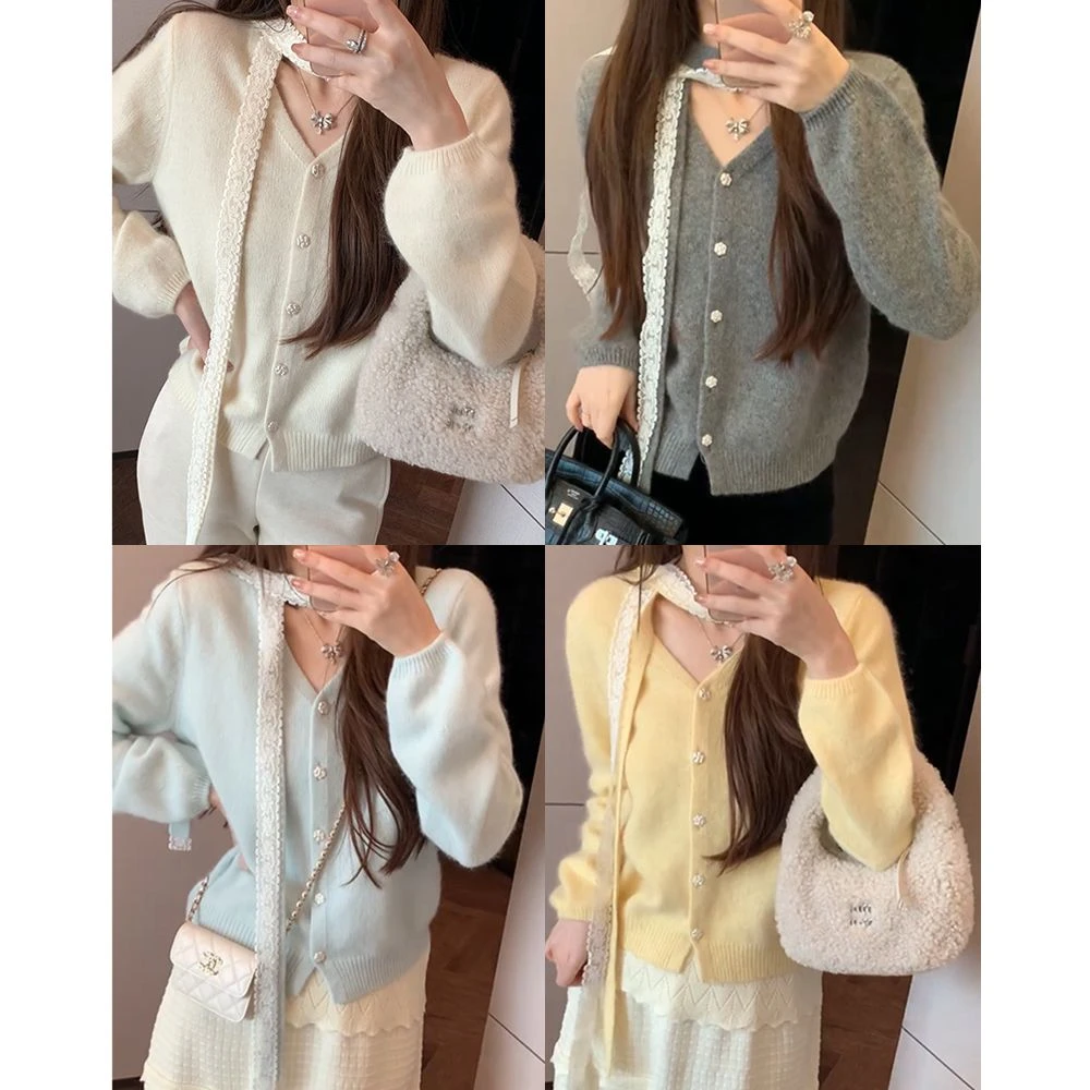 【mimius】七七 羊毛小心机飘带V领针织衫 WF10027