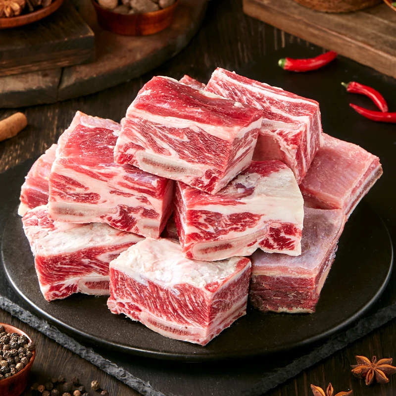 【5斤】原切带骨牛肋排切块1袋5斤 新鲜炖煮肉香浓郁